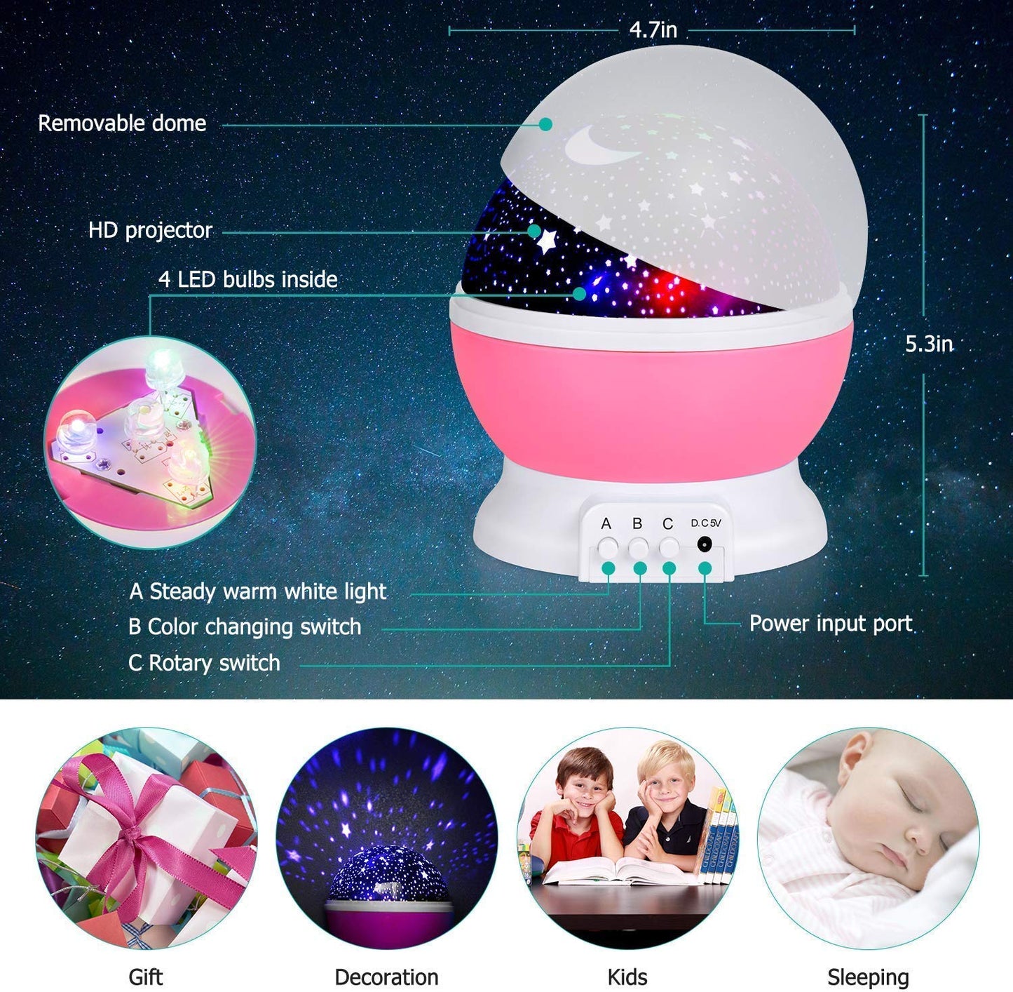 Star Magic Projector Night Lamp